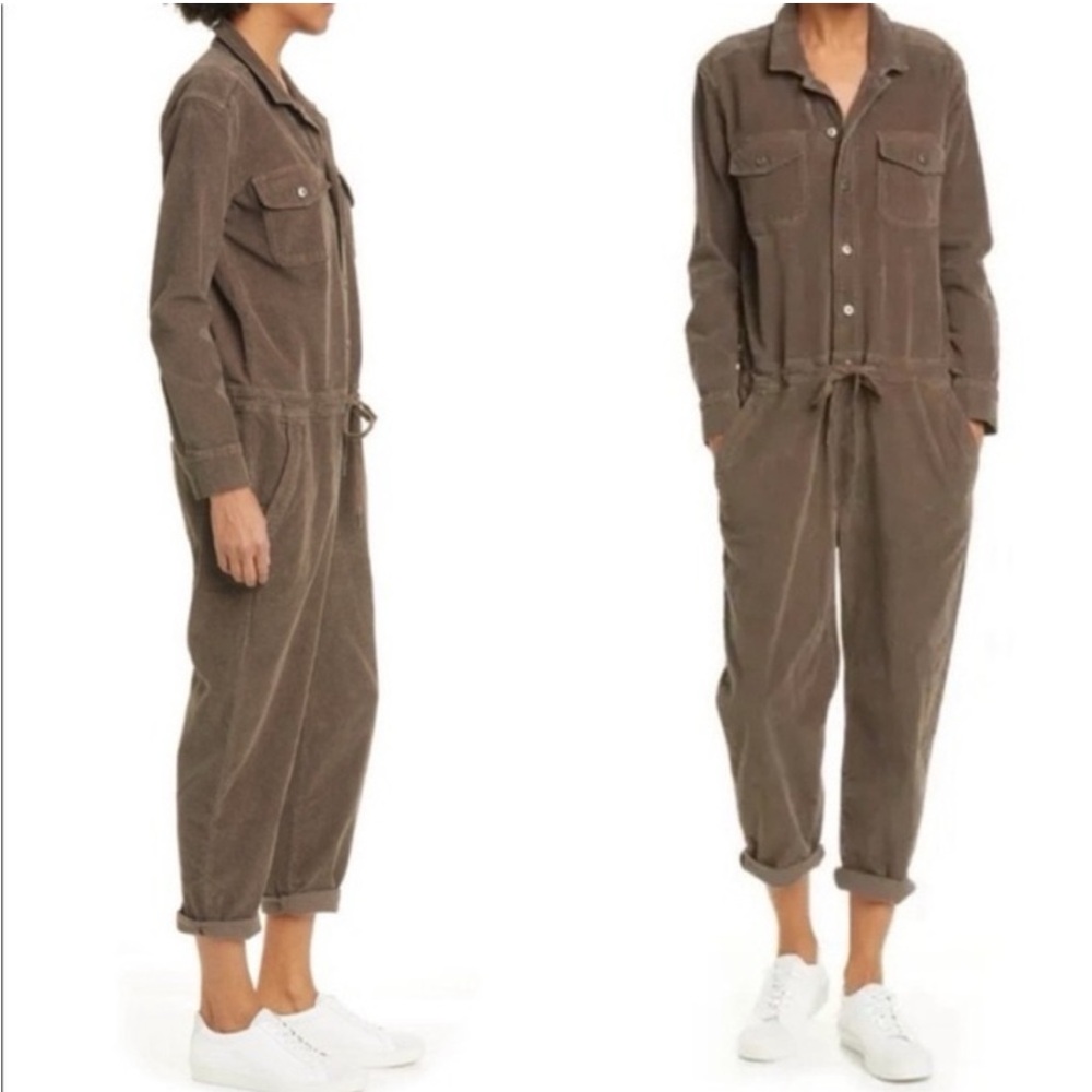 JAMES PERSE BROWN CORDUROY JUMPSUIT